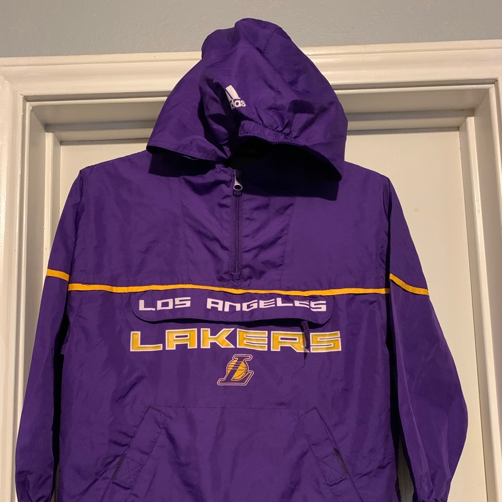 Adidas youth lakers rain jacket size 8